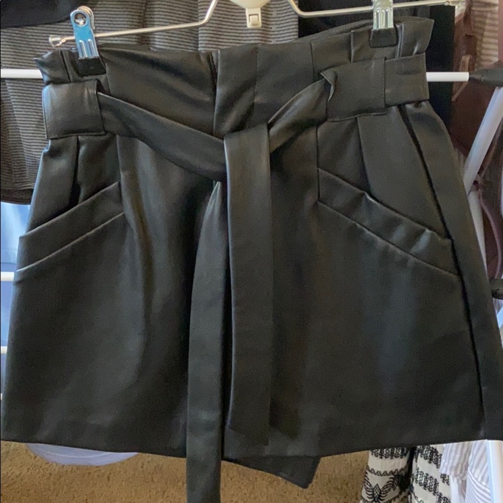 Zara High Waist Leather Shorts